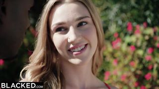 Interracially obsessed blonde takes on two BBCs