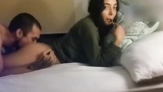 GARGLE-JOB UNDER THE SHEETS rage-wrath fury ANAL DOGGY STYLE-FASHION NAIL-A-THON