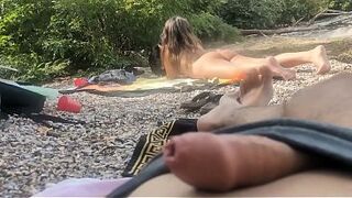Exhibitionist Girl  Me Jizz After I Show Her My Meatpipe